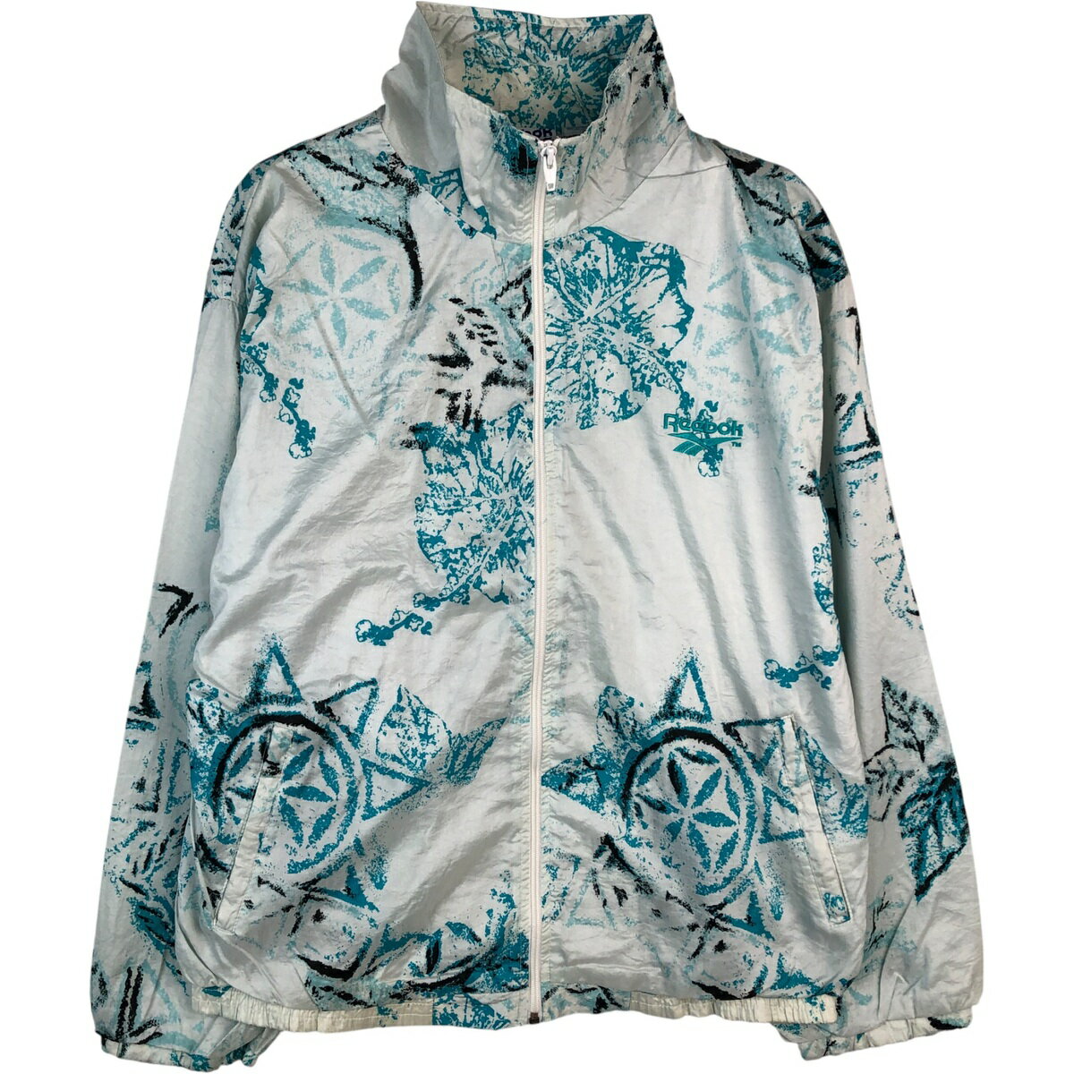 樂天商城 - 古着 90'S リーボック Reebok 総柄 ナイロンジャケット メンズM相当 ヴィンテージ /eaa608867 【中古】 【260126】 【NH-2508】 ホワイト系 春秋冬