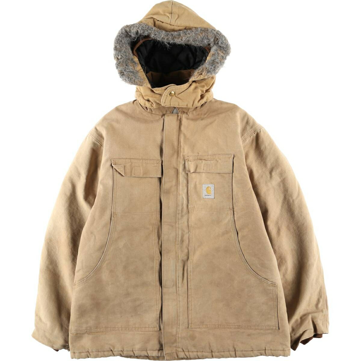 乐天商城 - 古着 カーハート Carhartt 中綿入り フード付き トラディショナルコート ダックワークジャケット メンズXL相当 /eaa608892 【中古】 【260124】 【SS2606_10