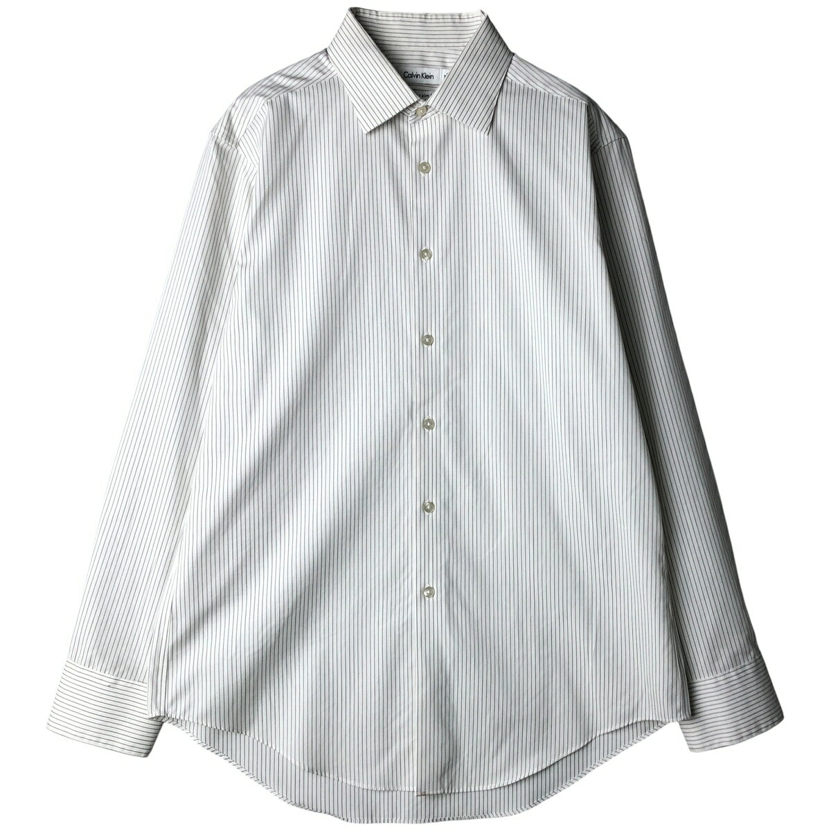 Rakuten - 古着 カルバンクライン Calvin klein 長袖 コットンストライプシャツ メンズL相当 /eaa609192 【中古】 【260126】 【NH-2508】 ホワイト系 春夏秋冬