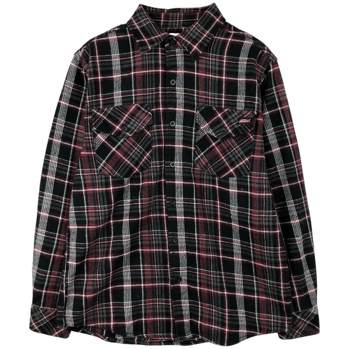 Rakuten - 古着 ディッキーズ Dickies 長袖 フランネルチェックシャツ メンズM相当 /eaa609543 【中古】 【260120】 【NH-2508】 ブラック系 春夏秋冬