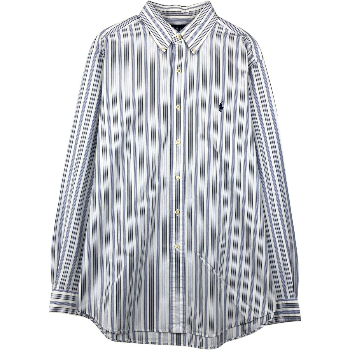 乐天商城 - 古着 ラルフローレン Ralph Lauren CLASSIC FIT マルチストライプ 長袖 ボタンダウンストライプシャツ メンズL相当 /eaa609688 【中古】 【260123】 【NH-2508】 【SS2606_10】