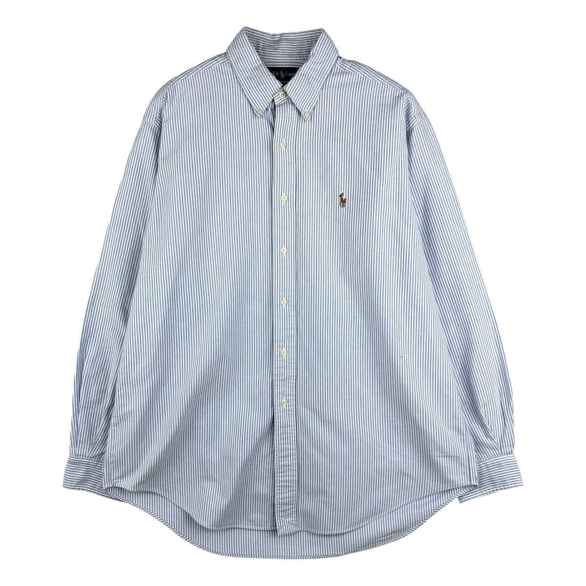 Casual Shirts - 古着 ラルフローレン Ralph Lauren YARMOUTH 長袖 ボタンダウンストライプシャツ メンズL相当 /eaa609698 【中古】 【260130】 【NH-2508】 ホワイト系 春夏秋冬