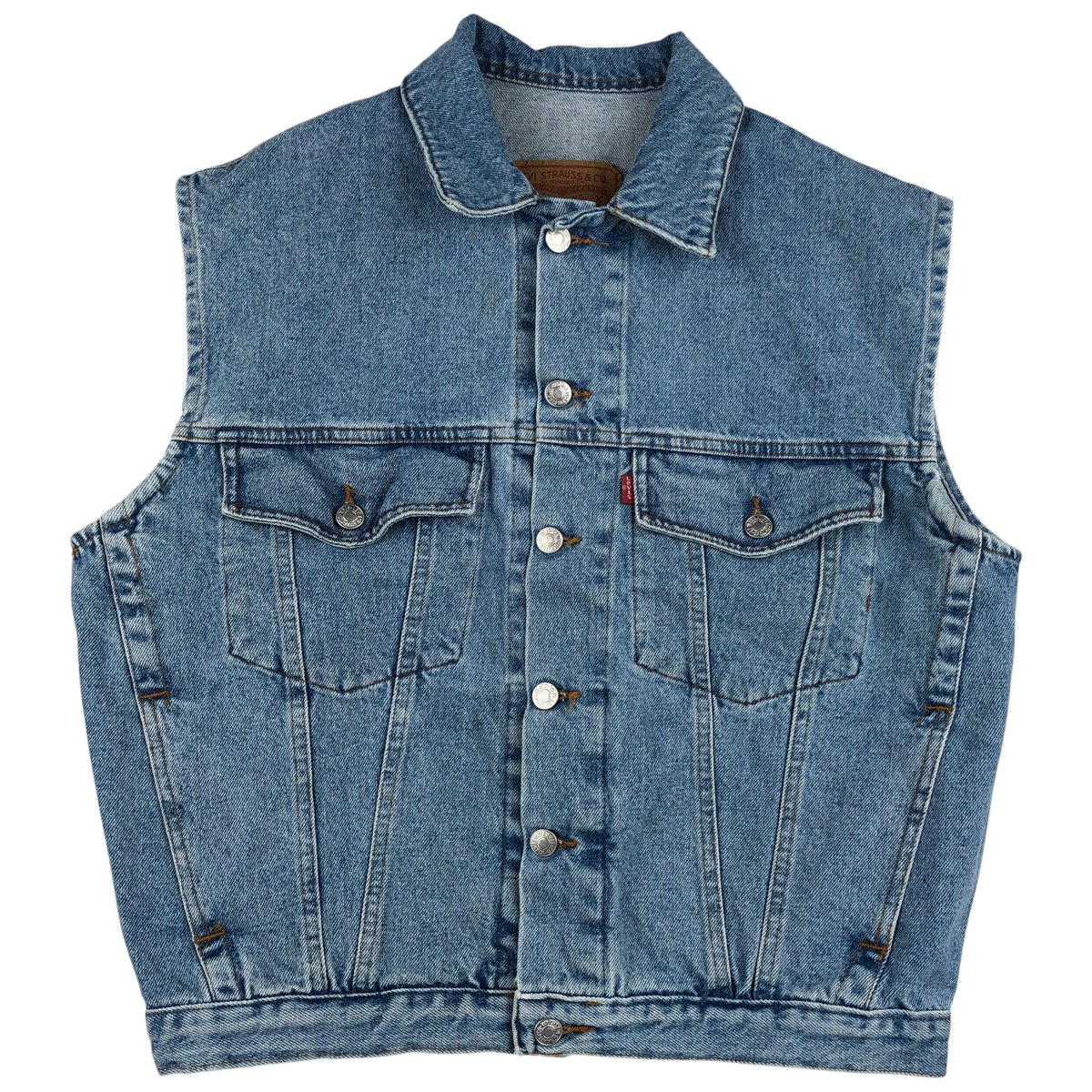 Rakuten - 古着 90'S リーバイス Levi's 70503-02 ユーロモデル デニムベスト メンズL相当 ヴィンテージ /eaa609773 【中古】 【260120】 【NH-2508】 ブルー系 春秋冬