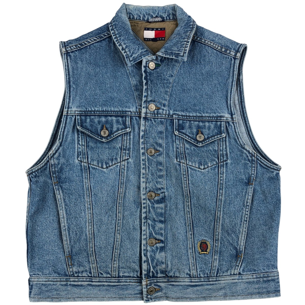 樂天商城 - 古着 90'S~ トミーヒルフィガー TOMMY HILFIGER デニムベスト メンズM相当 ヴィンテージ /eaa609774 【中古】 【260122】 【NH-2508】 ブルー系 春秋冬
