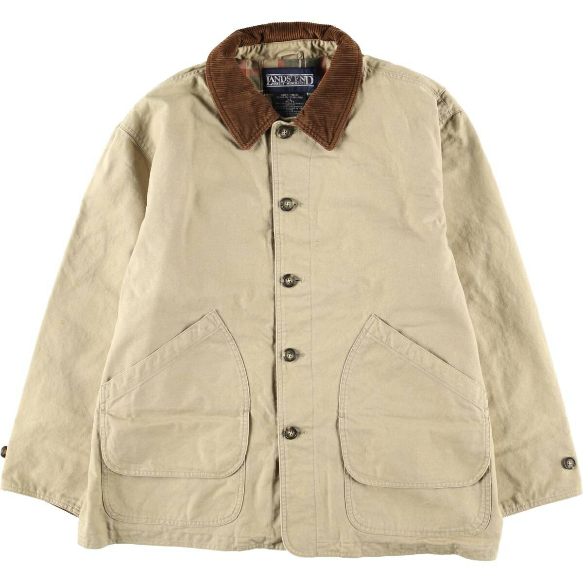 Rakuten - 古着 80~90'S ランズエンド LANDS' END ダック ハンティングジャケット メンズXL相当 ヴィンテージ /eaa609849 【中古】 【260120】 ベージュ系 春秋冬