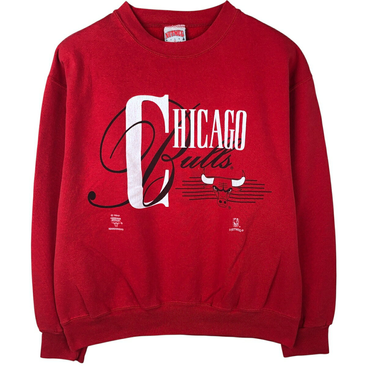 Rakuten - 古着 90'S ナツメグ NUTMEG NBA CHICAGO BULLS シカゴ ブルズ プリントスウェットシャツ トレーナー USA製 メンズM相当 ヴィンテージ /eaa610067 【中古】 【260210】 レッド系 春夏秋冬
