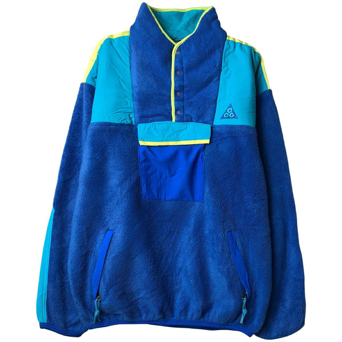 樂天商城 - 古着 90'S ナイキ NIKE ACG DEVIL'S TOWER デビルズタワー 切替 ハーフスナップ フリースプルオーバー メンズL相当 ヴィンテージ /eaa610208 【中古】 【260208】 ブルー系 春秋冬