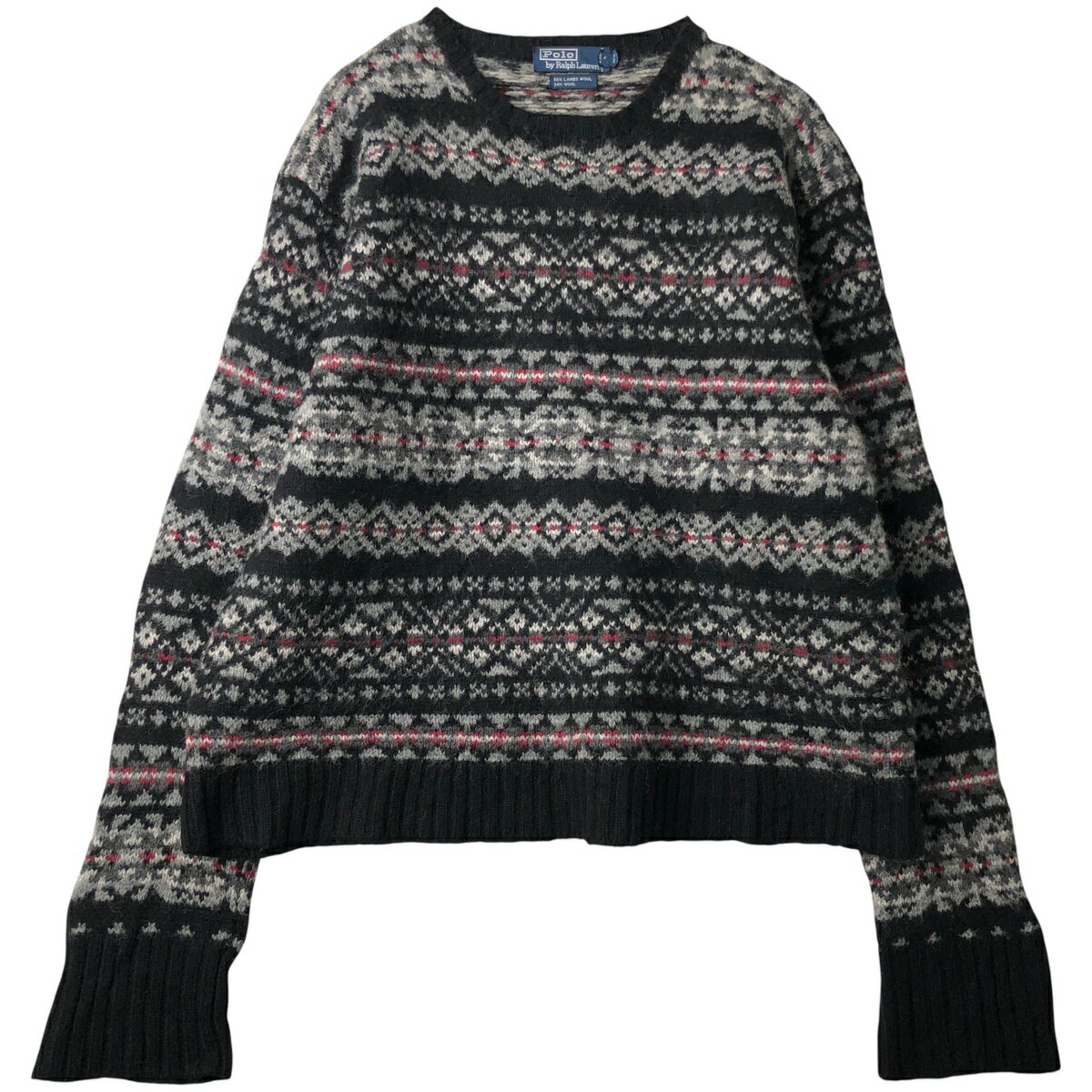 古着 ラルフローレン Ralph Lauren POLO by Ralph Lauren 総柄 ラムウールニットセーター メンズXL相当 /eaa610689 【中古】 【260209】