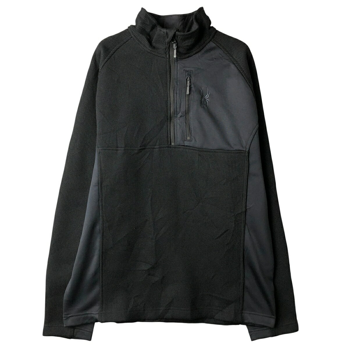 樂天商城 - 古着 SPYDER ハーフジップ ジップアップジャケット メンズL相当 /eaa611002 【中古】 【260130】 【NH-2508】 ブラック系 春秋冬