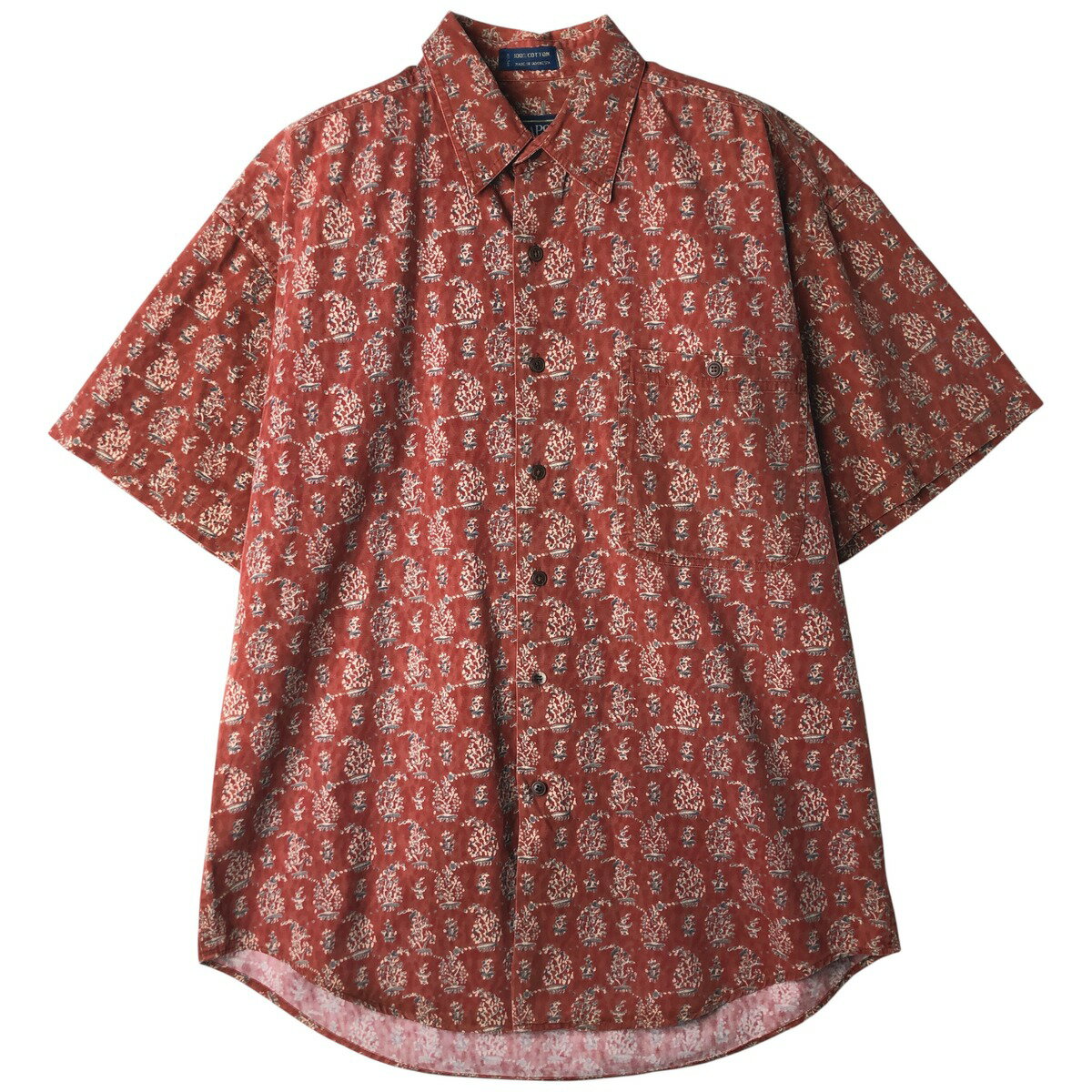 Rakuten - 古着 80'S ラルフローレン Ralph Lauren CHAPS チャップス 総柄 半袖 ボタンダウン チェックシャツ メンズM相当 ヴィンテージ /eaa611043 【中古】 【260213】 レッド系 春夏