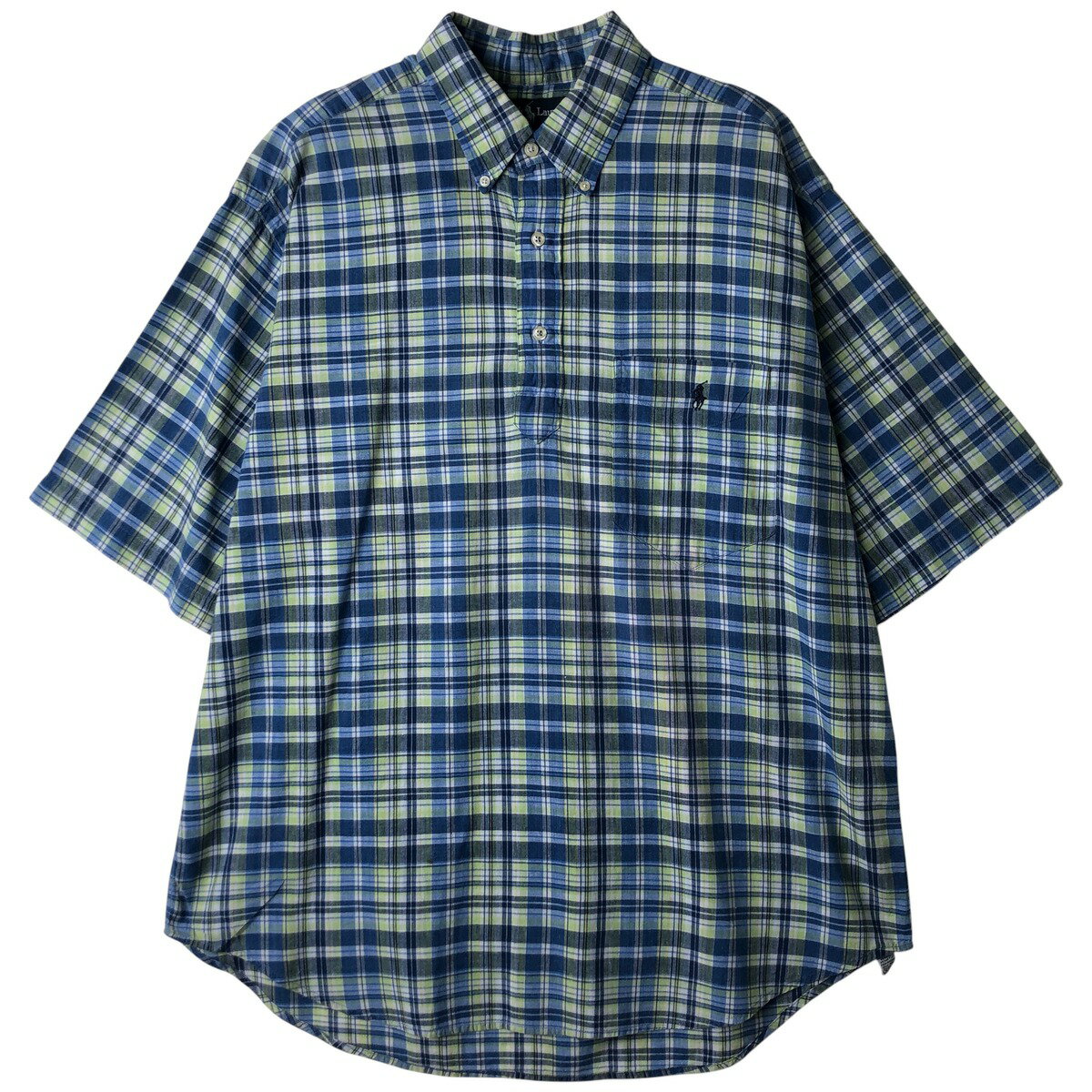 Other - 古着 ラルフローレン Ralph Lauren PURCELL マドラスチェック 半袖 ボタンダウン チェックシャツ メンズL相当 /eaa611045 【中古】 【260213】 ブルー系 春夏