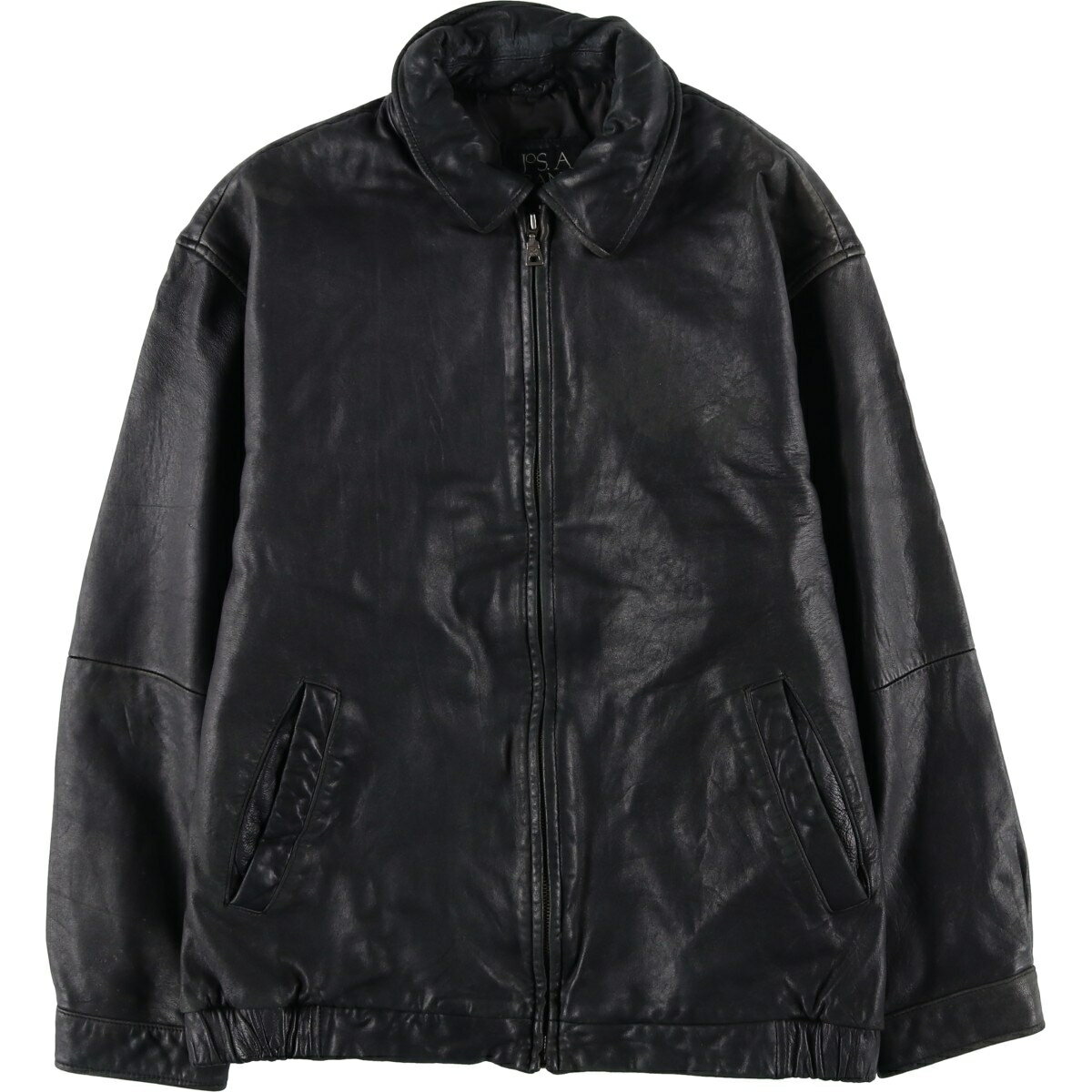 80s OLD レザージャケット ドリズラー スウィングトップ 短丈 古着 黒 80s OLD レザージャケット ドリズラー スウィングトップ 短丈 古着 黒