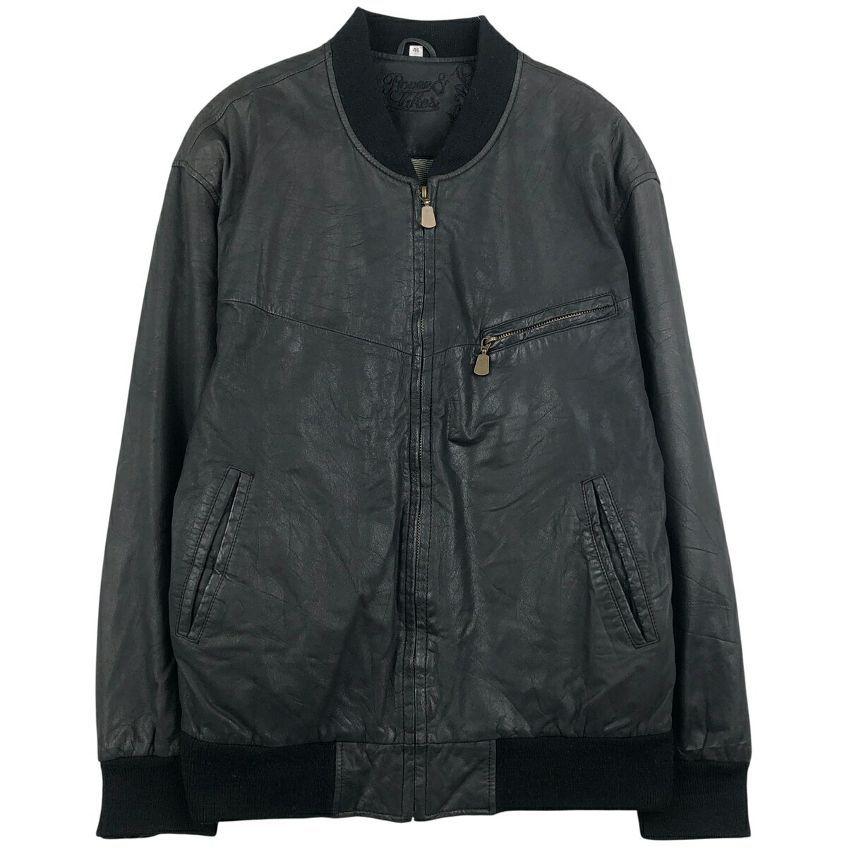 樂天商城 - 古着 Rover&Lakes レザーブルゾン メンズL相当 /eaa611529 【中古】 【260207】 ブラック系 春秋冬