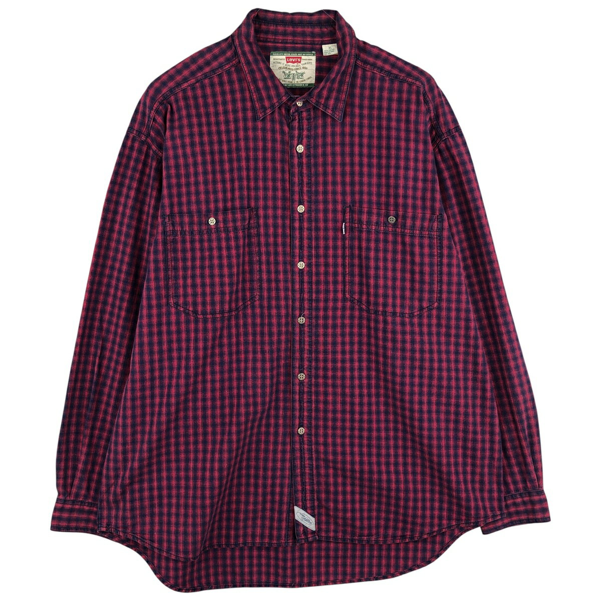 樂天商城 - 古着 90~00'S リーバイス Levi's 長袖 コットンチェックシャツ メンズXL相当 ヴィンテージ /eaa611737 【中古】 【260130】 【NH-2508】 【SS2606_30