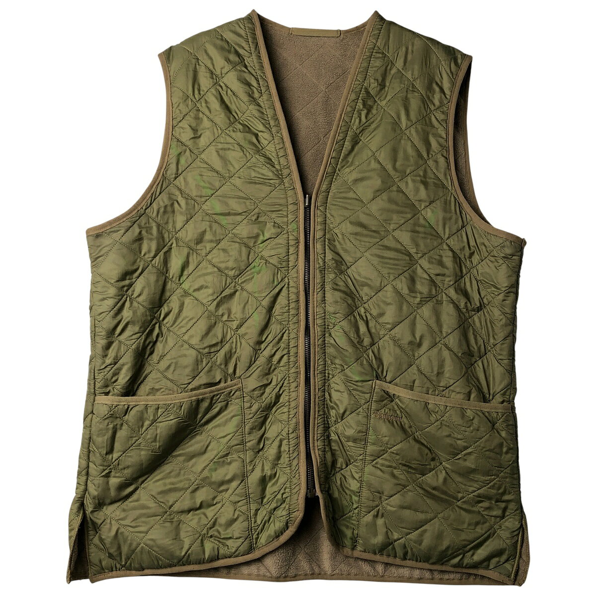 古着 00'S バブアー Barbour D229 POLARQUILT WAISTCOAT ZIP IN LINER 3ワラント キルティングベスト メンズL相当 /eaa611761     【SS2606_10