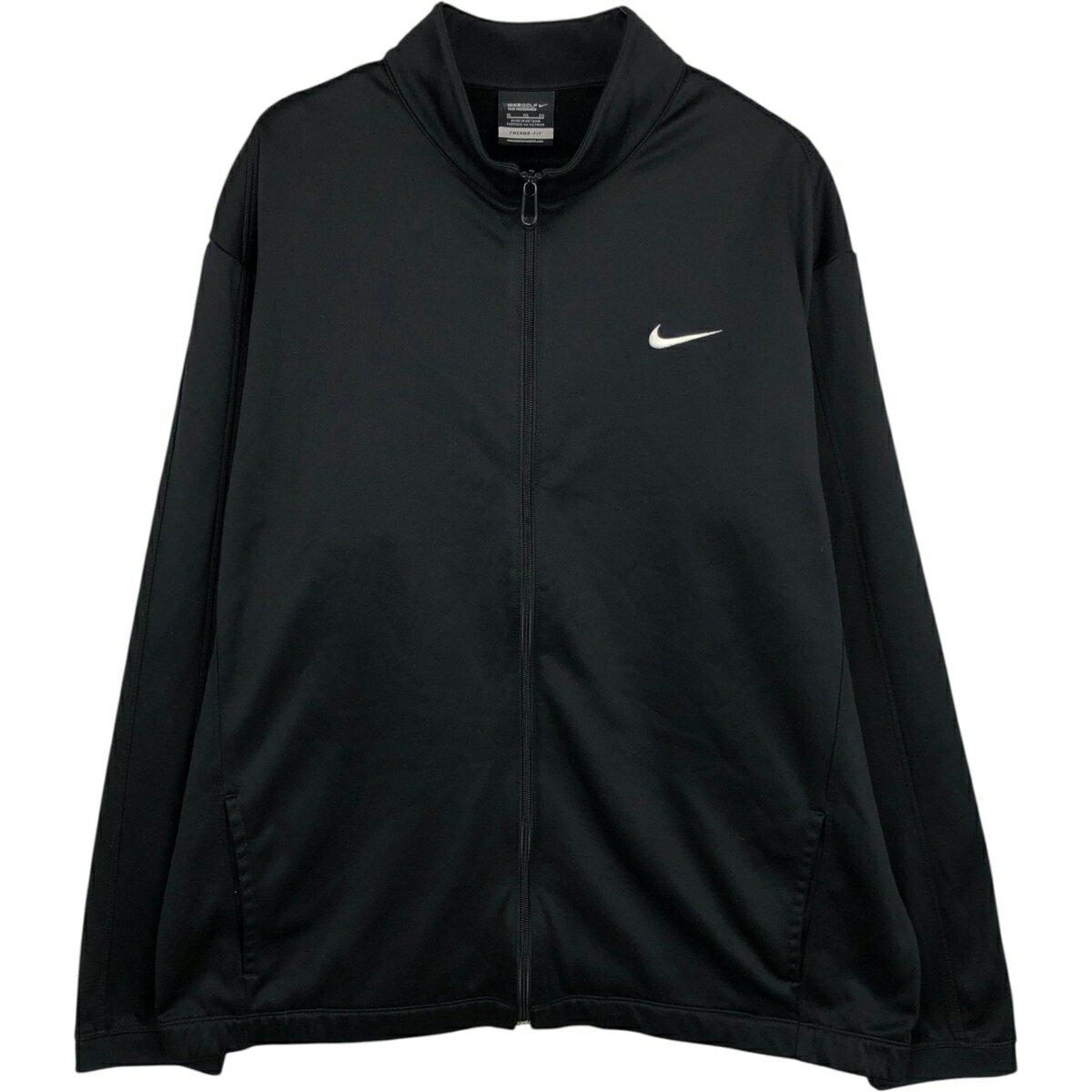 樂天商城 - 古着 ナイキ NIKE GOLF ゴルフ THERMA-FIT ジャージ トラックジャケット メンズXL相当 /eaa611969 【中古】 【260308】 ブラック系 春秋冬