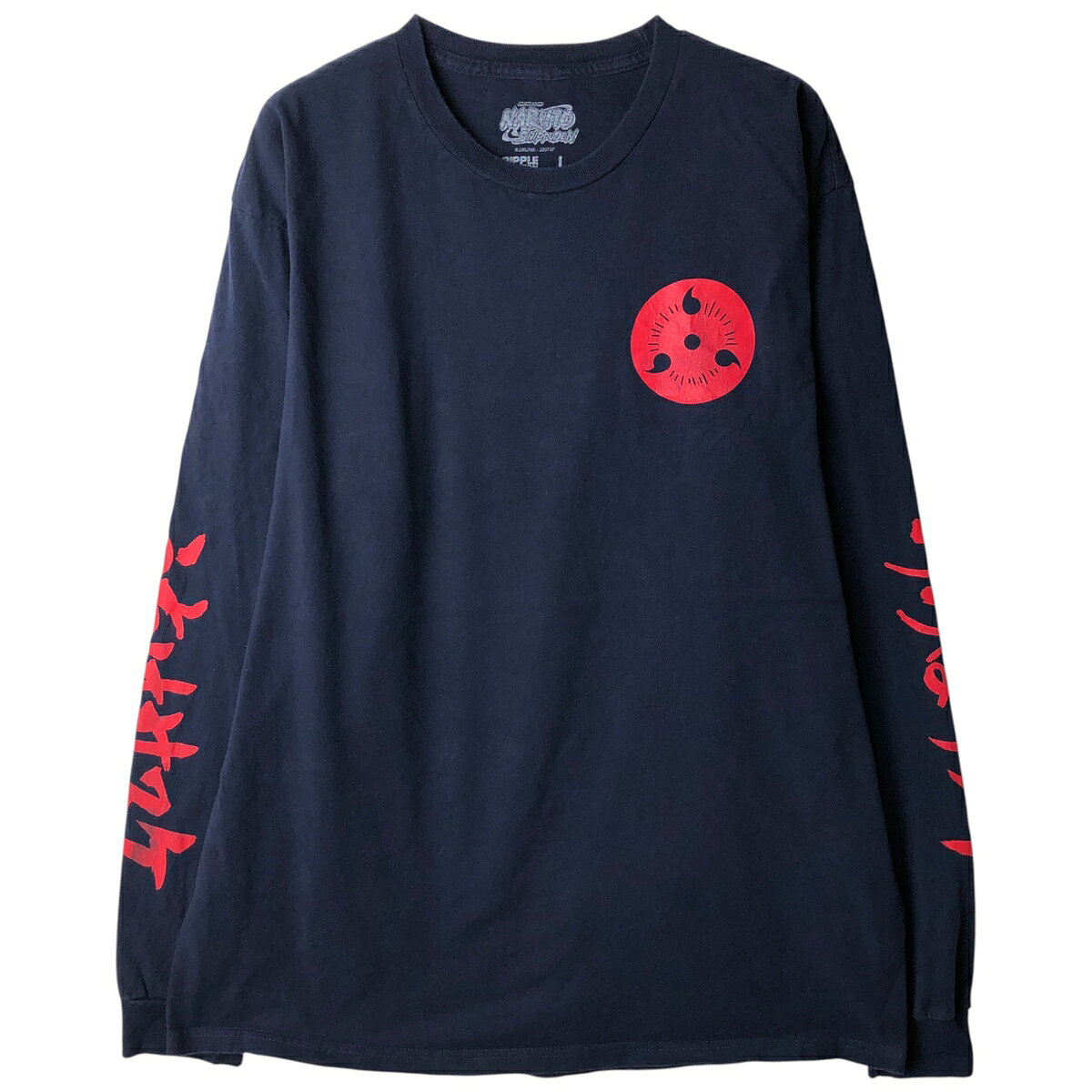 古着 NARUTO SHIPPUDEN ナルト疾風伝 うちはサスケ アニメ キャラクタープリントロングTシャツ ロンT メンズL相当 /eaa612018 【中古】 【260220】 【SS2609_30】