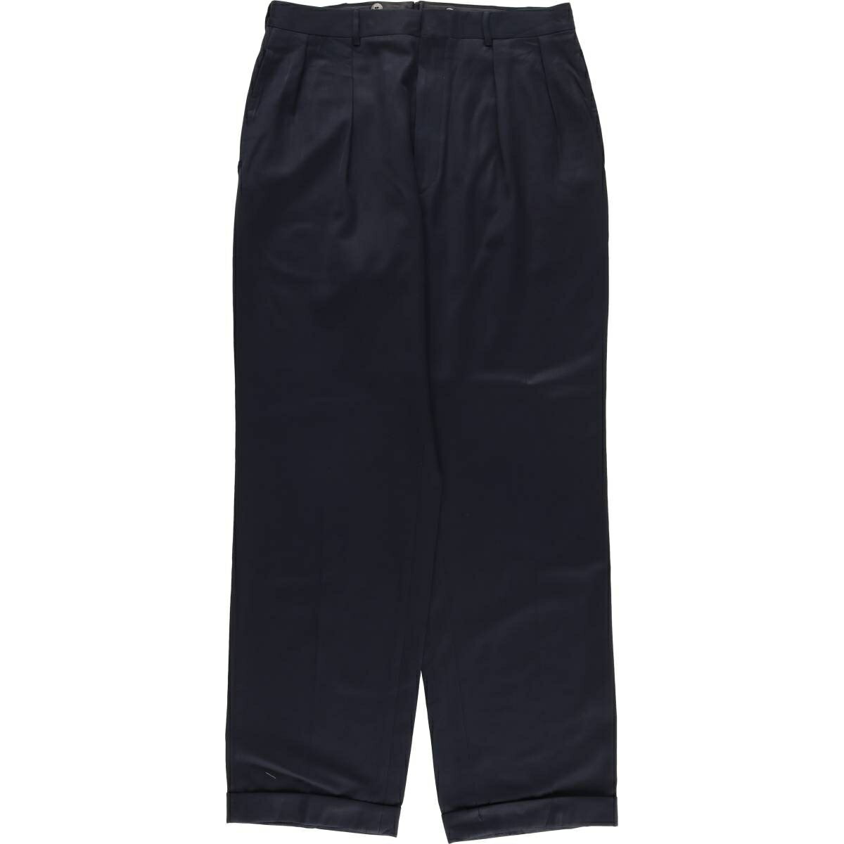 樂天商城 - 古着 ラルフローレン Ralph Lauren POLO by Ralph Lauren ツータック スラックスパンツ イタリア製 メンズw33相当 /eaa612057 【中古】 【260216】 ネイビー系 春夏秋冬