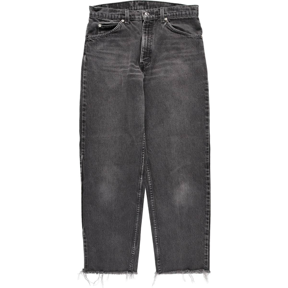 古着 90~00'S リーバイス Levi's 550 RELAXED FIT TAPERED LEG オレンジタブ カットオフ ブラックデニム テーパードデニムパンツ メンズw31相当 ヴィンテージ /eaa612438 【中古】 【260215】 ブラック系 春夏秋冬