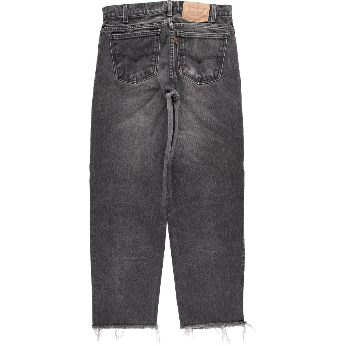 古着 90~00'S リーバイス Levi's 550 RELAXED FIT TAPERED LEG オレンジタブ カットオフ ブラックデニム テーパードデニムパンツ メンズw31相当 ヴィンテージ /eaa612438 【中古】 【260215】 ブラック系 春夏秋冬 2