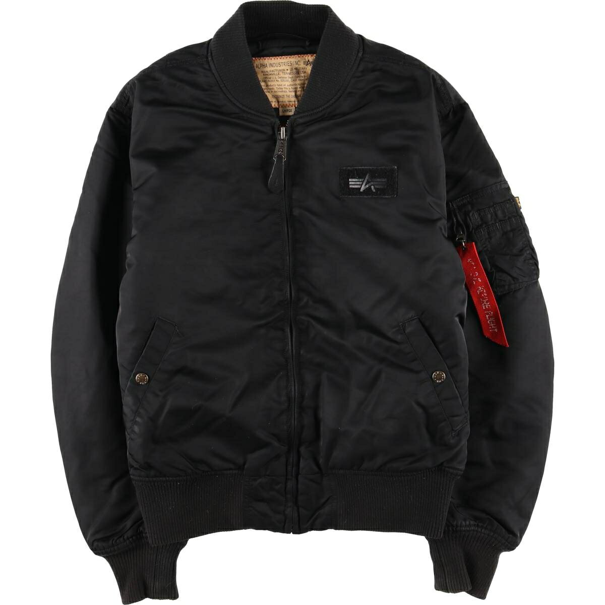 Rakuten - 古着 民間品 アルファ ALPHA MA-1タイプ 中綿入り ミリタリー フライトジャケット メンズL相当 /eaa612518 【中古】 【260209】 ブラック系 春秋冬