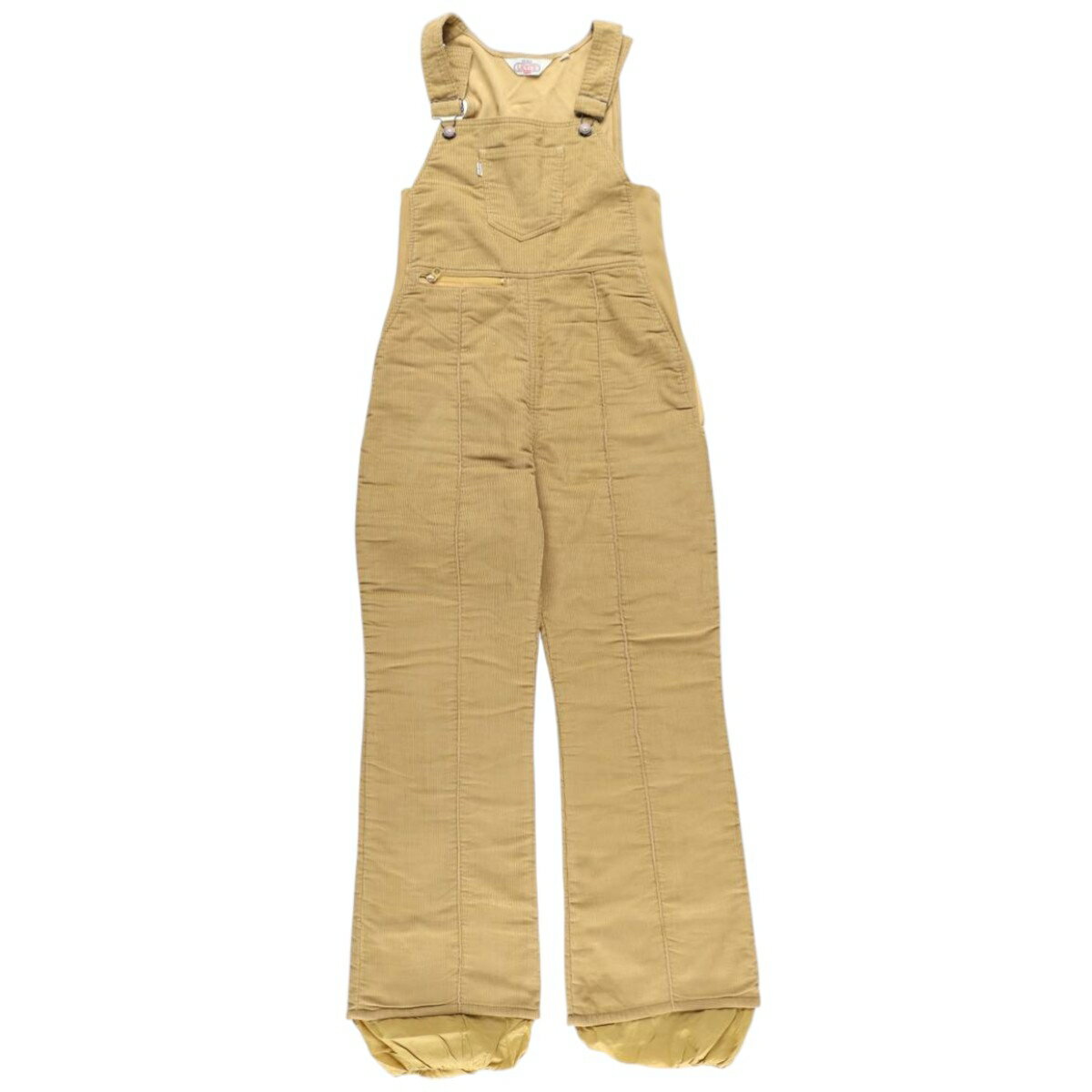 古着 70'S リーバイス Levi's SKI スキー コーデュロイ オーバーオール USA製 レディースL(w30)相当 ヴィンテージ /eaa613089 【中古】 【260302】 【ADEL/アデル】 イエロー系 春夏秋冬
