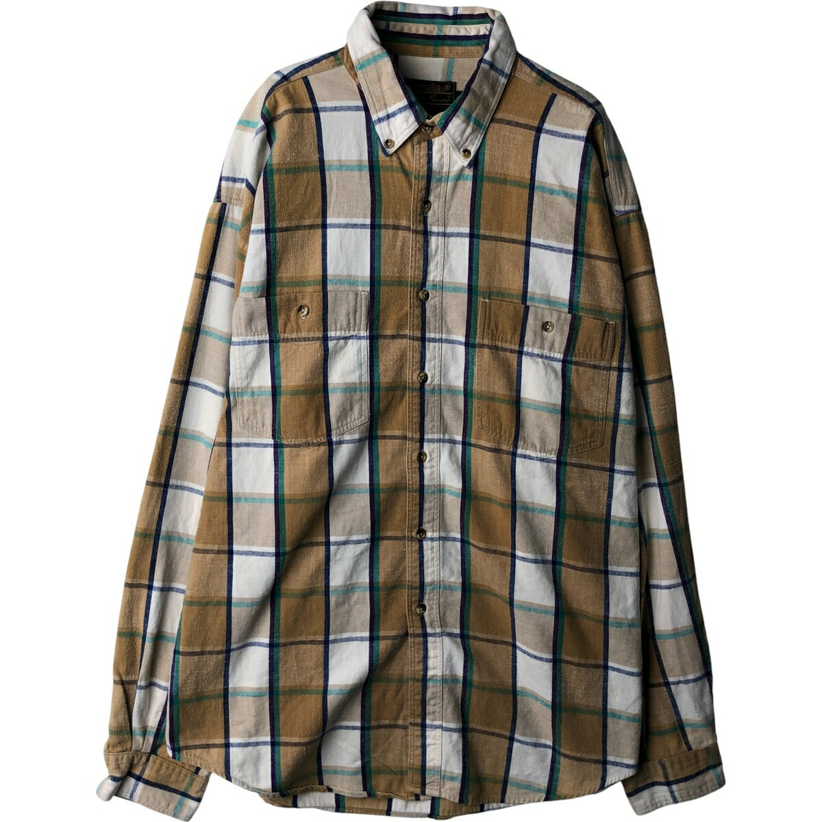Rakuten - 古着 80~90'S エディーバウアー Eddie Bauer 黒タグ 長袖 ボタンダウン フランネルチェックシャツ メンズXL相当 ヴィンテージ /eaa613234 【中古】 【260218】 【SS2606_10