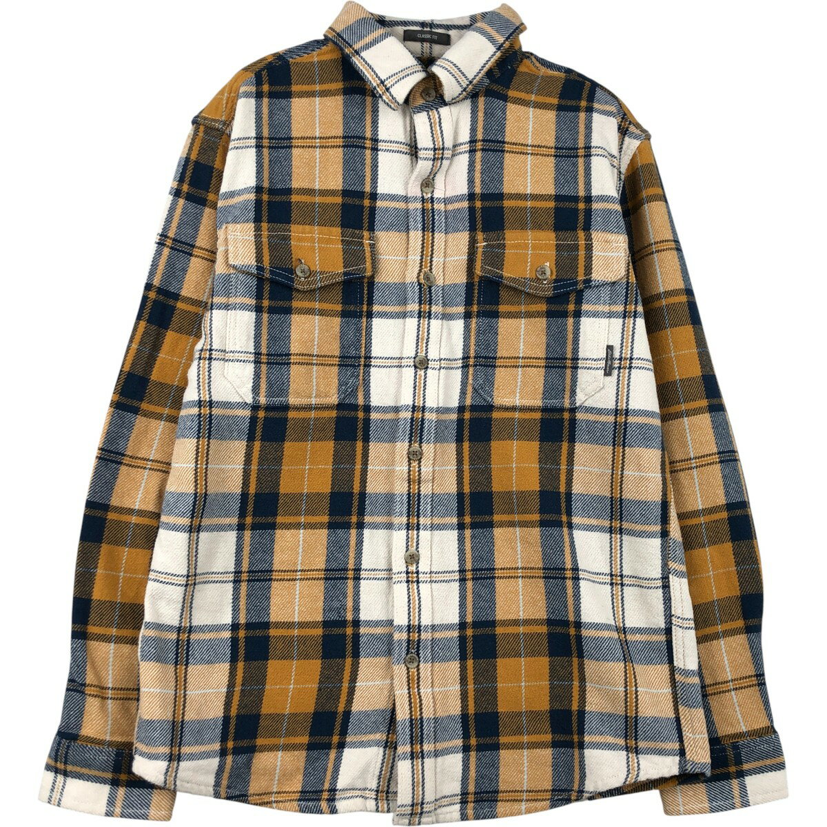 古着 エディーバウアー Eddie Bauer CLASSIC FIT 長袖 フランネルチェックシャツ メンズS相当 /eaa613270 【中古】 【260219】 【Elulu/エルル】 イエロー系 春夏秋冬