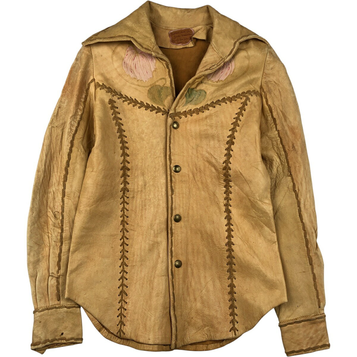 樂天商城 - 古着 60~70'S As You Like It レザージャケット レディースXS相当 ヴィンテージ /eaa613603 【中古】 【260219】 【Elulu/エルル】 ベージュ系 春秋冬