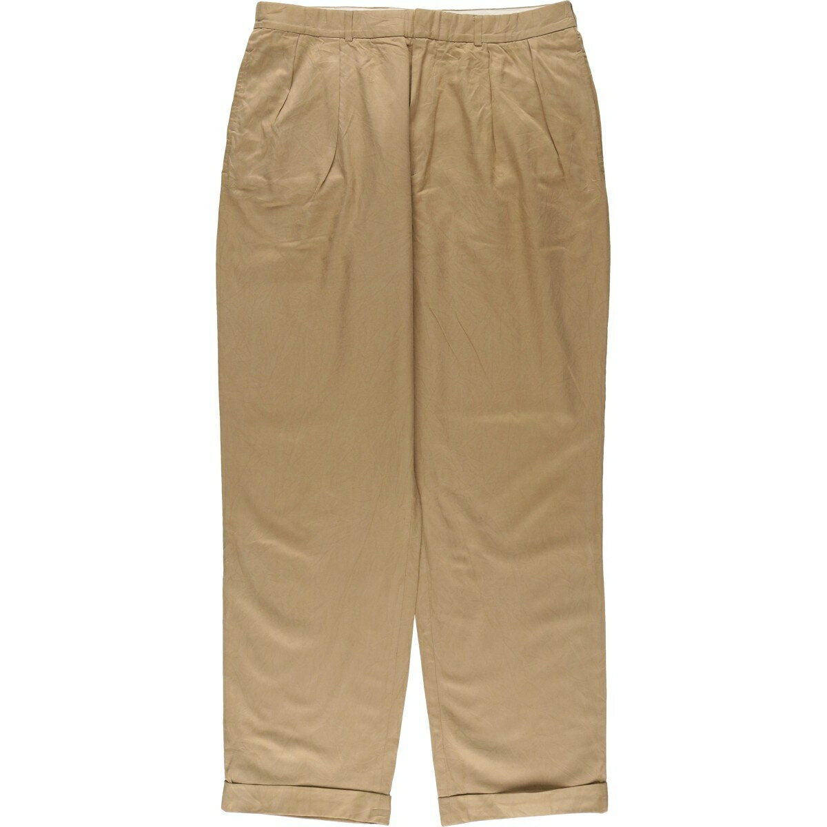 Rakuten - 古着 ラルフローレン Ralph Lauren POLO by Ralph Lauren ツータック スラックス ワイドパンツ メンズw35相当 /eaa613622 【中古】 【260221】 ベージュ系 春夏秋冬