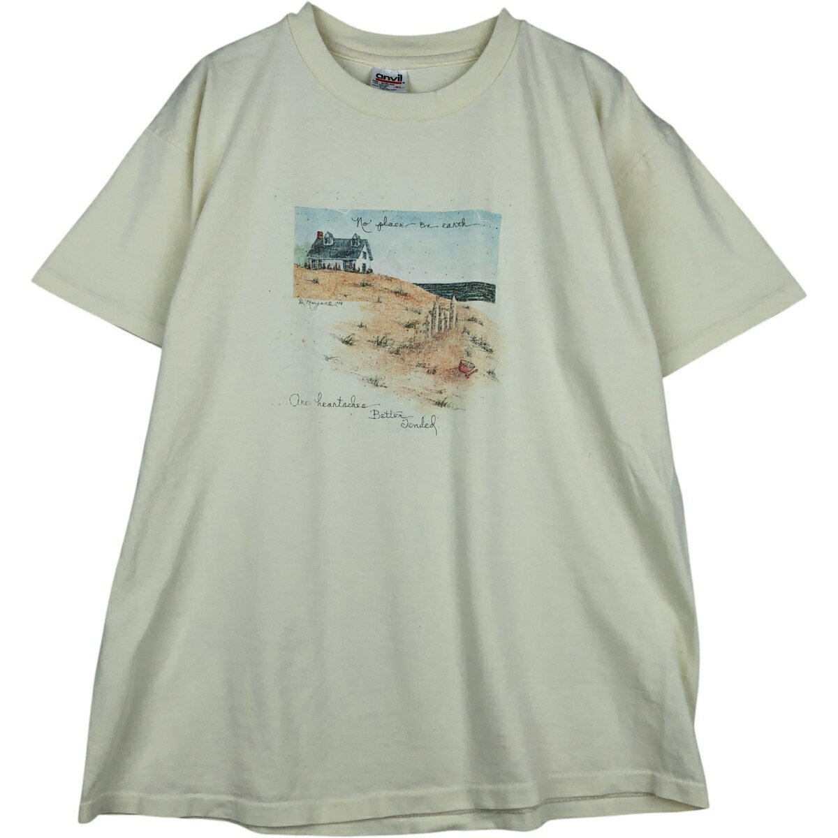 古着 90'S anvil アートTシャツ USA製 メンズXL相当 ヴィンテージ /eaa613699 【中古】 【260302】 イエロー系 春夏秋
