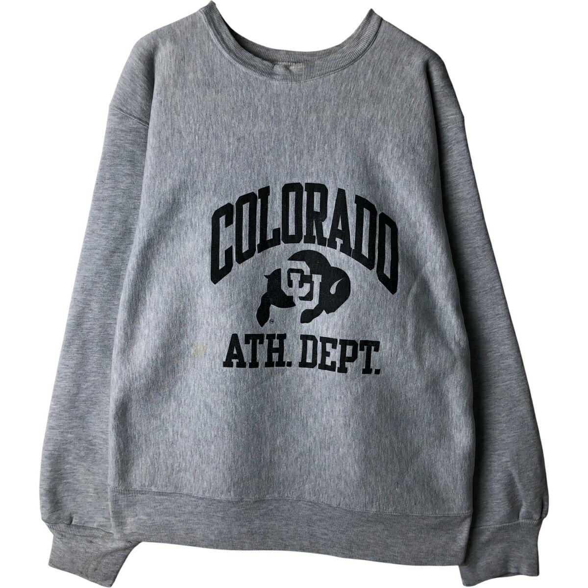 樂天商城 - 古着 90'S MVP PRO WEAVE 3連プリント カレッジスウェットシャツ トレーナー USA製 メンズXXL相当 ヴィンテージ /eaa613749 【中古】 【260219】 グレー系 春夏秋冬