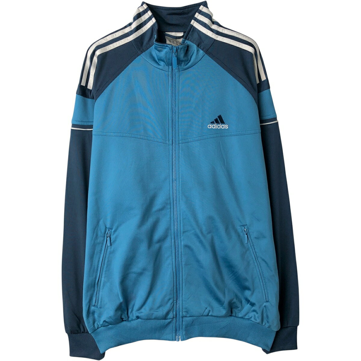 樂天商城 - 古着 00'S アディダス adidas バックロゴ ジャージ トラックジャケット メンズL相当 /eaa614138 【中古】 【260217】 ブルー系 春秋冬