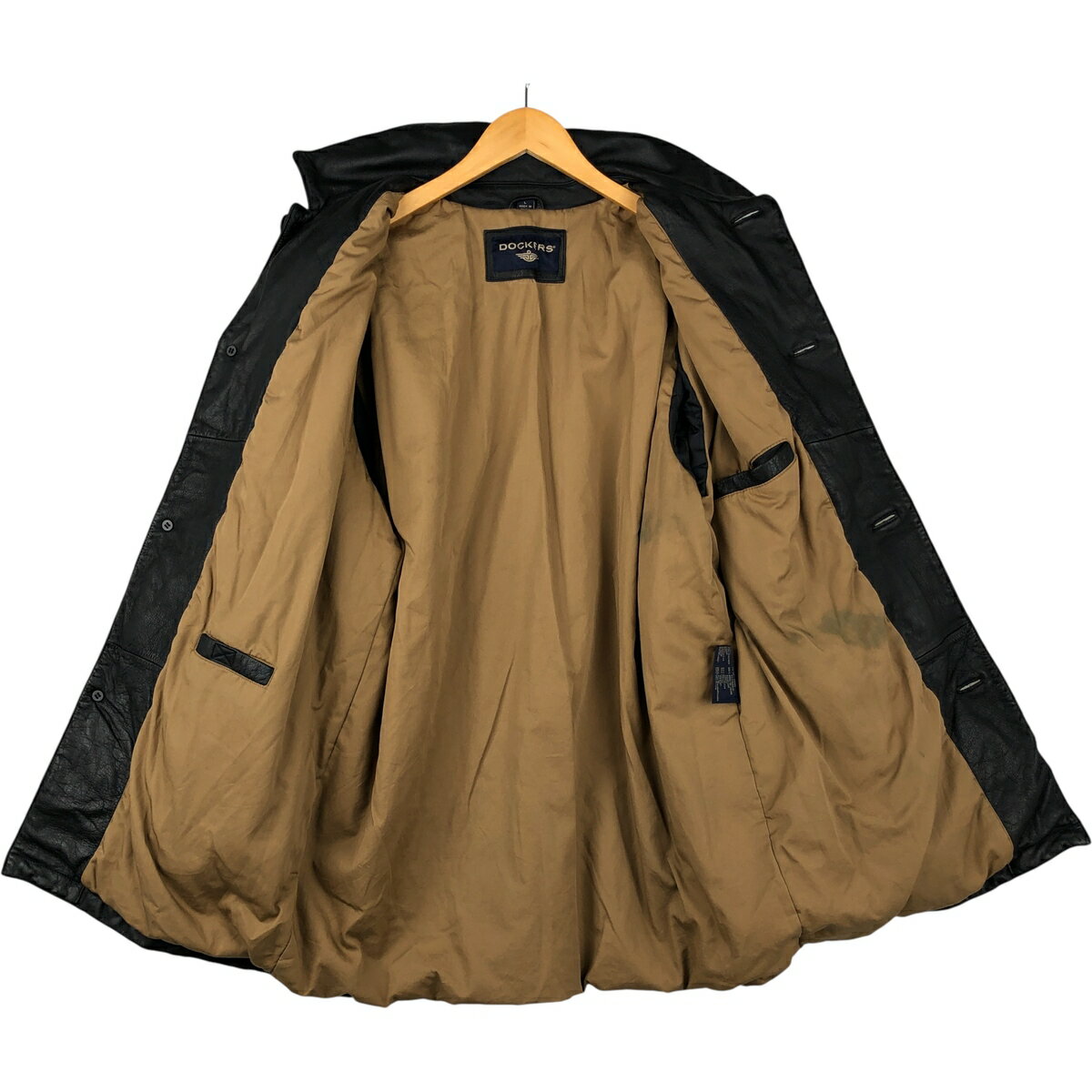 古着 ドッカーズ DOCKERS 中綿入り レザーカーコート メンズL相当 /eaa614170 【中古】 【260220】