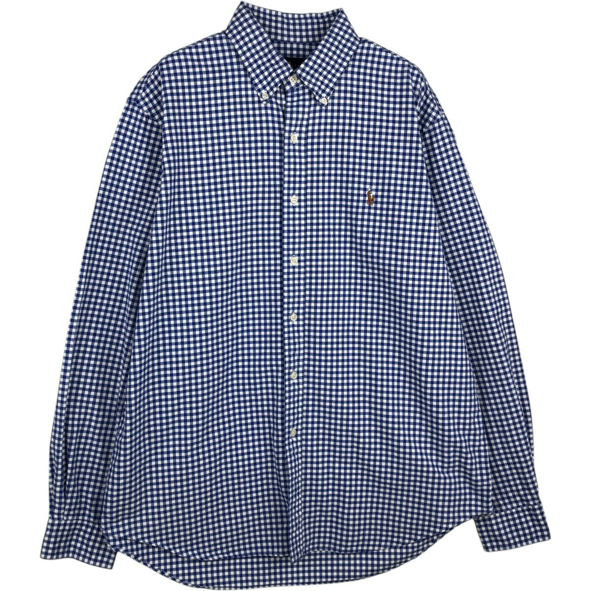 Rakuten - 古着 ラルフローレン Ralph Lauren ギンガムチェック 長袖 ボタンダウンチェックシャツ メンズL相当 /eaa614253 【中古】 【260320】 ブルー系 春夏秋冬