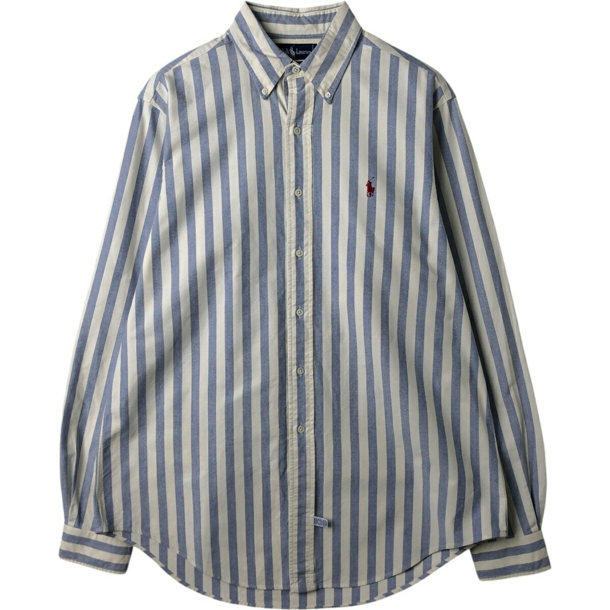 Rakuten - 古着 ラルフローレン Ralph Lauren 長袖 ボタンダウンストライプシャツ メンズL相当 /eaa614270 【中古】 【260319】 パープル系 春夏秋冬