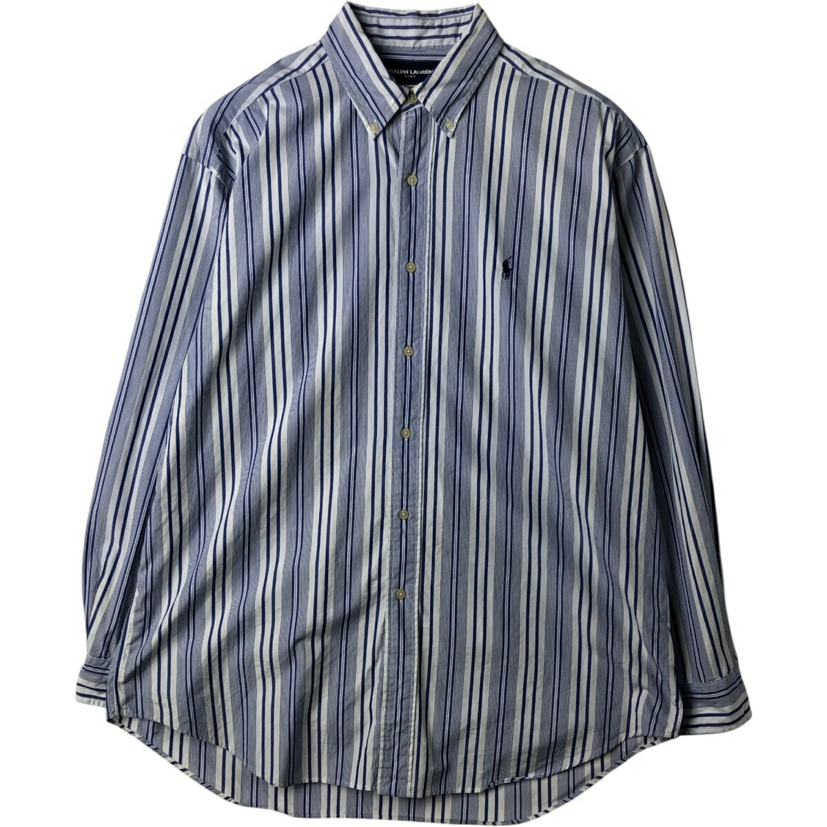 樂天商城 - 古着 ラルフローレン Ralph Lauren RALPH LAUREN GOLF BLAKE ストライプ柄 長袖 ボタンダウンストライプシャツ メンズL相当 /eaa614281 【中古】 【260319】 パープル系 春夏秋冬