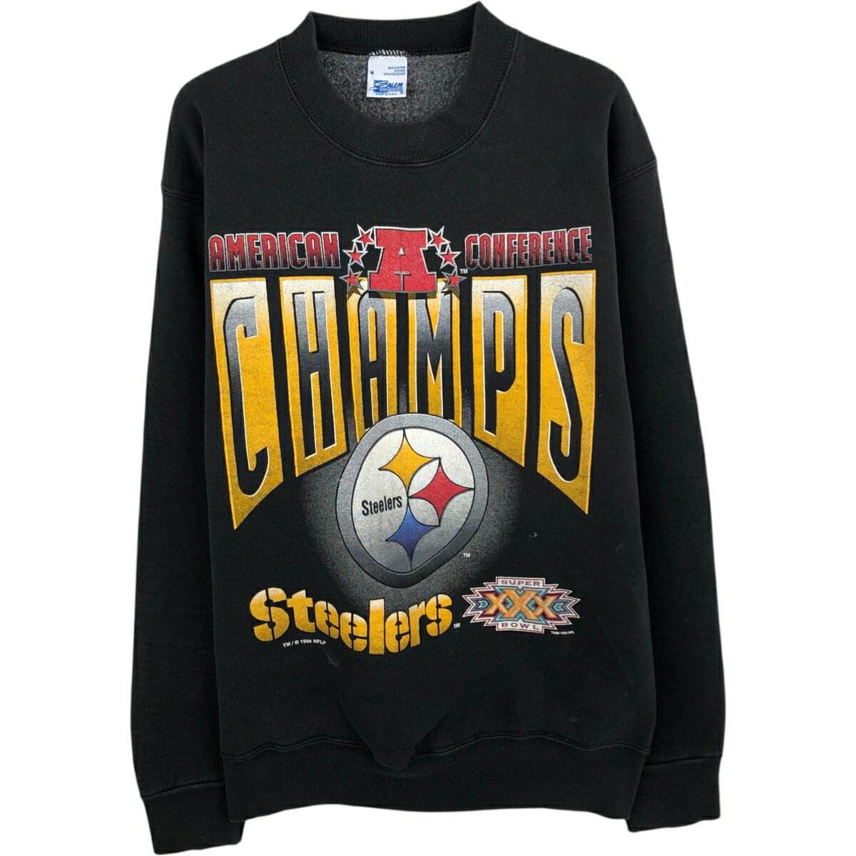 Rakuten - 古着 90'S SALEM NFL PITTSBURGH STEELERS ピッツバーグスティーラーズ プリントスウェットシャツ トレーナー USA製 メンズM相当 ヴィンテージ /eaa614392 【中古】 【260314】 ブラック系 春夏秋冬