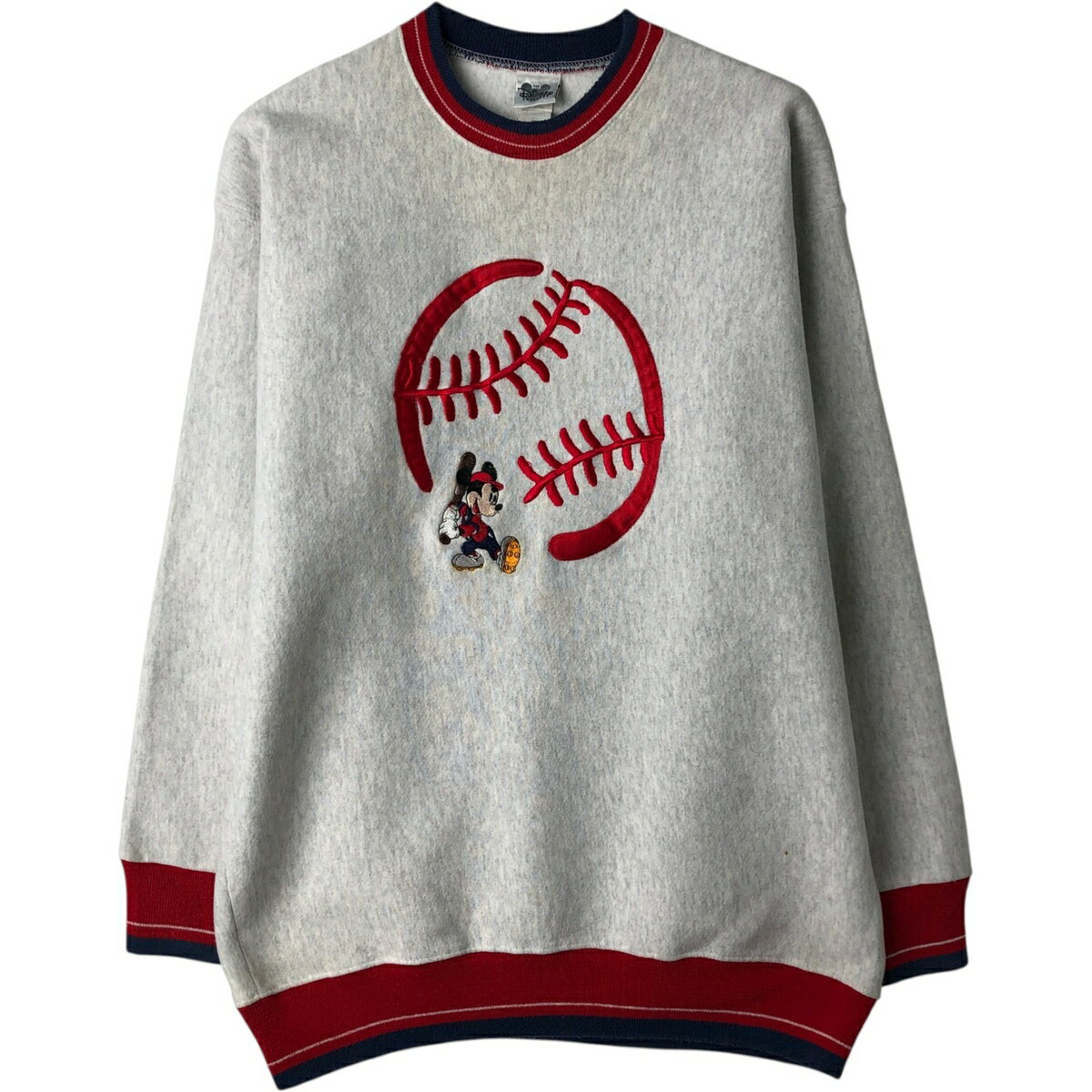 Rakuten - 古着 90'S ディズニー DISNEY MICKEY MOUSE ミッキーマウス キャラクタースウェットシャツ トレーナー USA製 メンズXXL相当 ヴィンテージ /eaa614400 【中古】 【260314】 グレー系 春夏秋冬