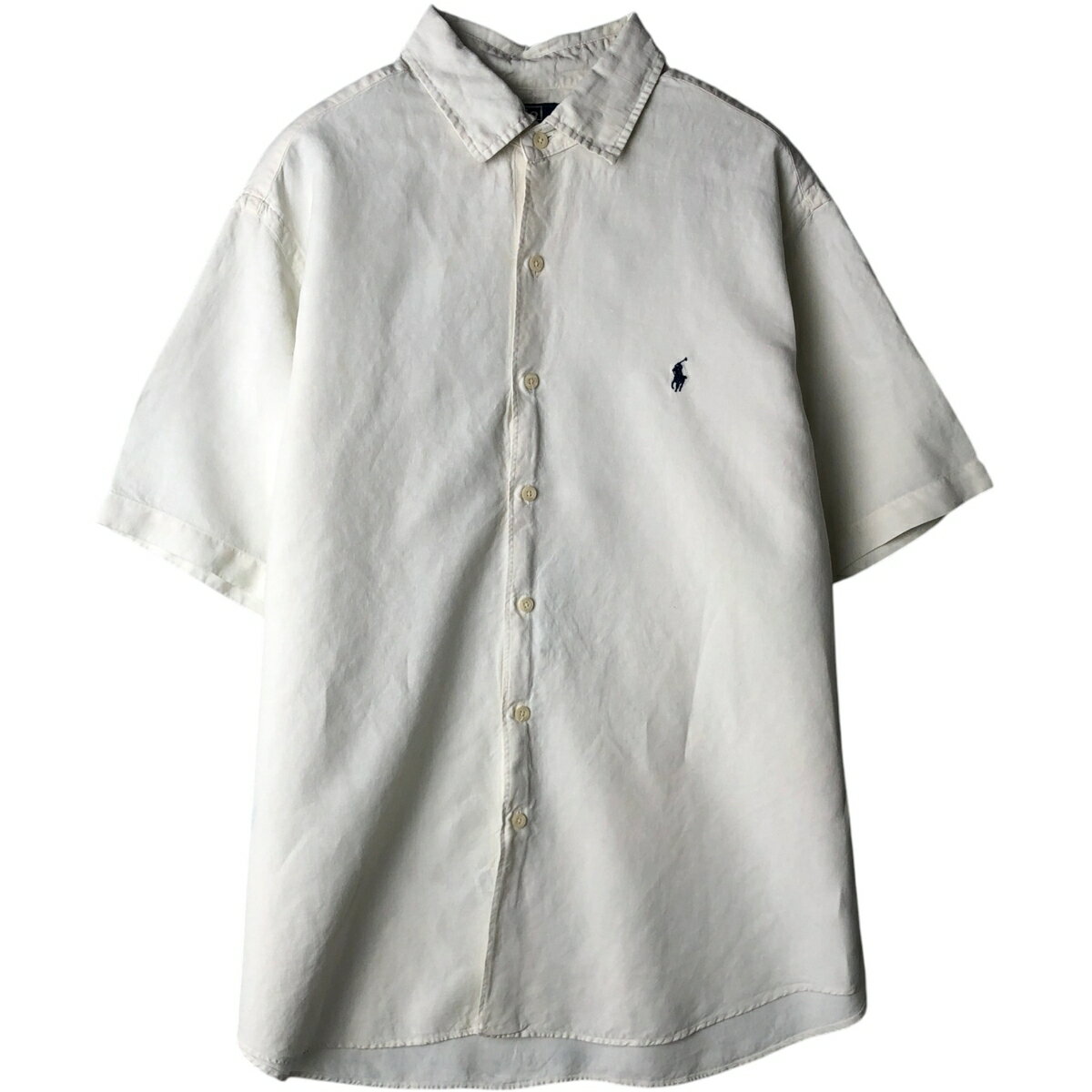 古着 ラルフローレン Ralph Lauren POLO by Ralph Lauren 半袖 リネンシャツ×シルク メンズXL相当 /eaa614509 【中古】 【260510】