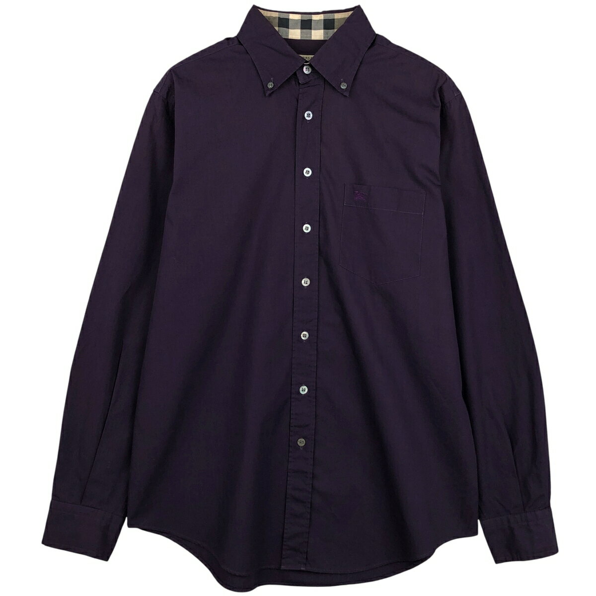 バーバリーロンドンボタンシャツブラック BURBERRY - BURBERRY バーバリー BLACK LABEL ブラックレーベル ボタン