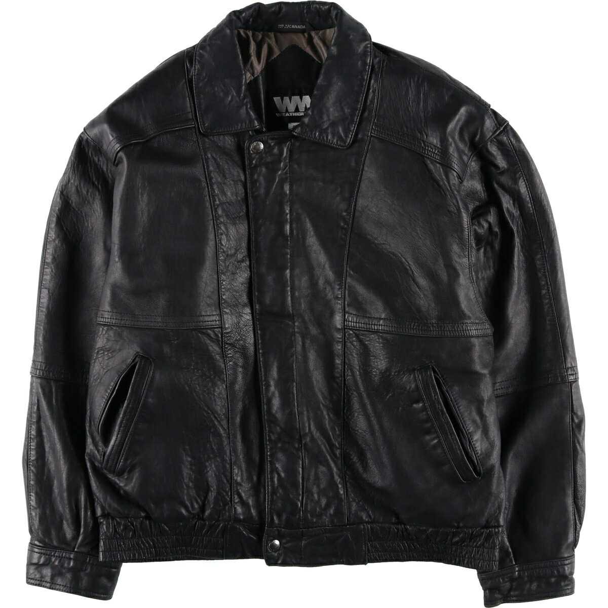 Leather Jacket - 古着 WEATHERMAN レザーブルゾン カナダ製 メンズXL相当 /eaa614827 【中古】 【260222】 ブラック系 春秋冬