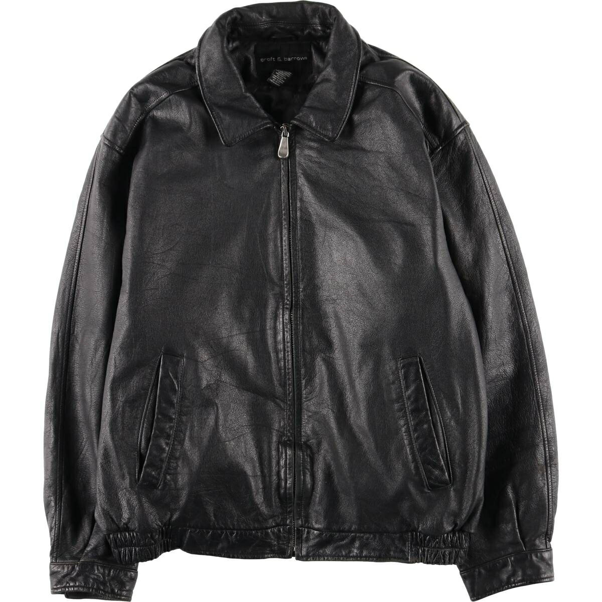 ラムレザージャケット スウィングトップ XL相当 ブラック 本革 古着 楽天市場】スイングトップ（素材（生地・毛糸）本革）（メンズ