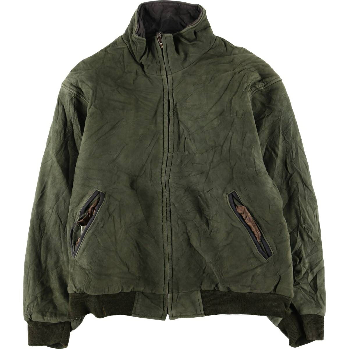 樂天商城 - 古着 90'S エルエルビーン L.L.Bean 中綿入り スエードレザージャケット ブルゾン USA製 レディースXL相当 ヴィンテージ /eaa615042 【中古】 【260305】 【ADEL/アデル】 カーキ系 春秋冬