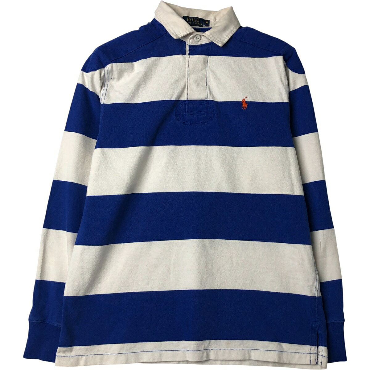 Rakuten - 古着 ラルフローレン Ralph Lauren POLO RALPH LAUREN CUSTOM FIT ボーダー柄 長袖 ラガーシャツ メンズM相当 /eaa615146 【中古】 【260222】 【SS2606_10