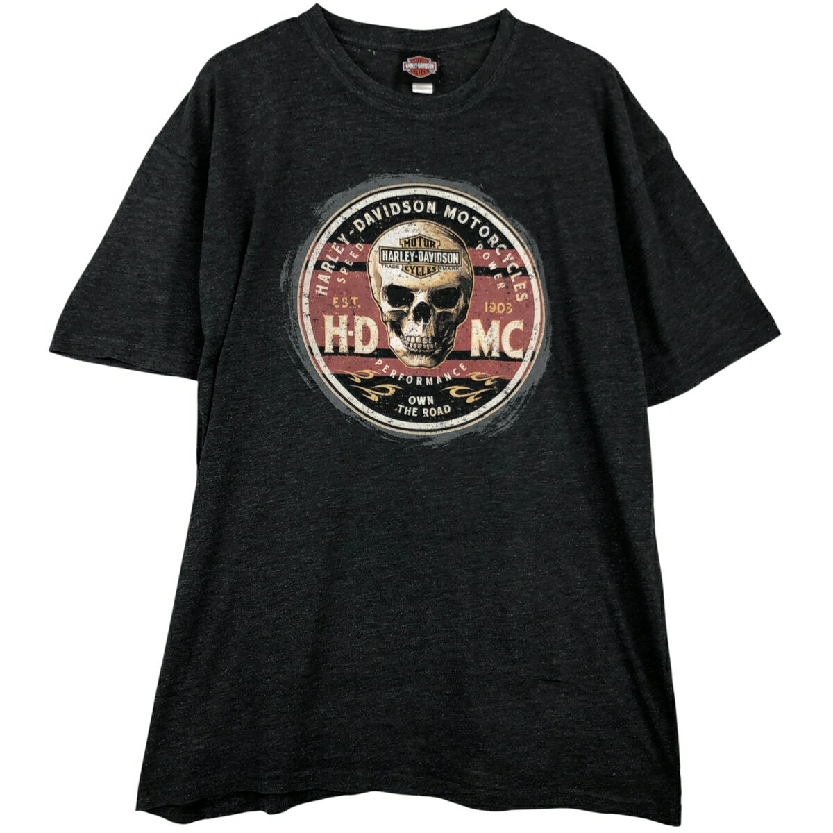 Rakuten - 古着 ハーレーダビッドソン Harley-Davidson ドクロ柄 スカル柄 モーターサイクル バイクTシャツ メンズXL相当 /eaa615472 【中古】 【260223】 【SS2606_10