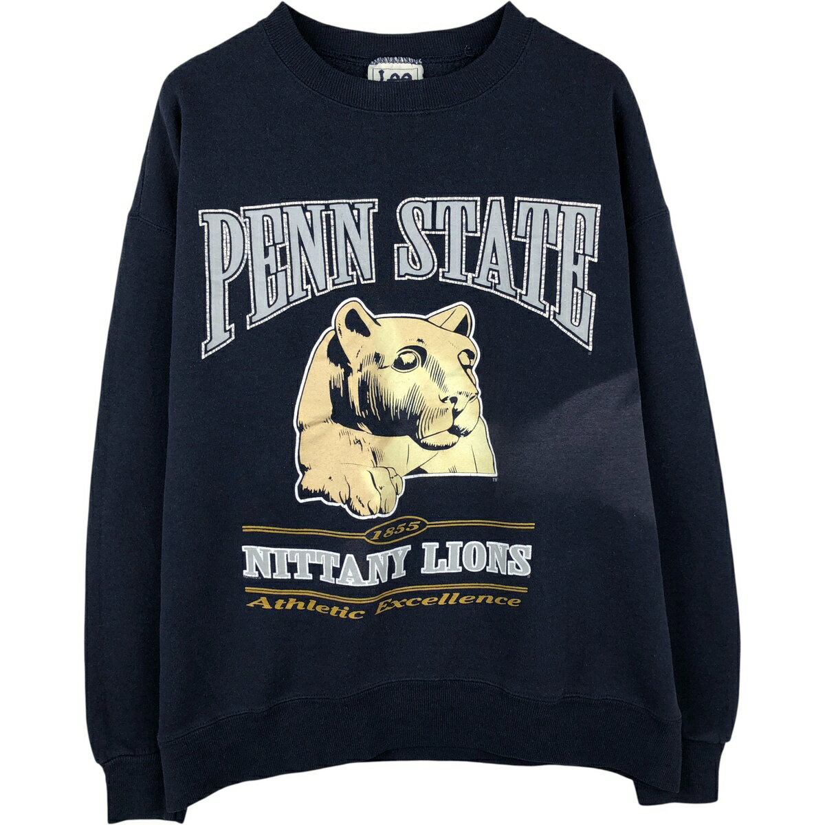 樂天商城 - 古着 00'S リー Lee SPORT PENN STATE ペンシルベニア州立大学 カレッジ キャラクタースウェットシャツ トレーナー USA製 メンズL相当 /eaa615569 【中古】 【260222】 ネイビー系 春夏秋冬