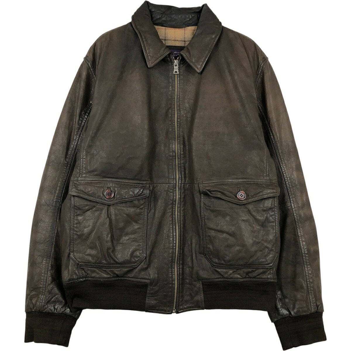 古着 Beaver's スイングトップタイプ レザーブルゾン メンズL相当 /eaa615903 【中古】 【260222】