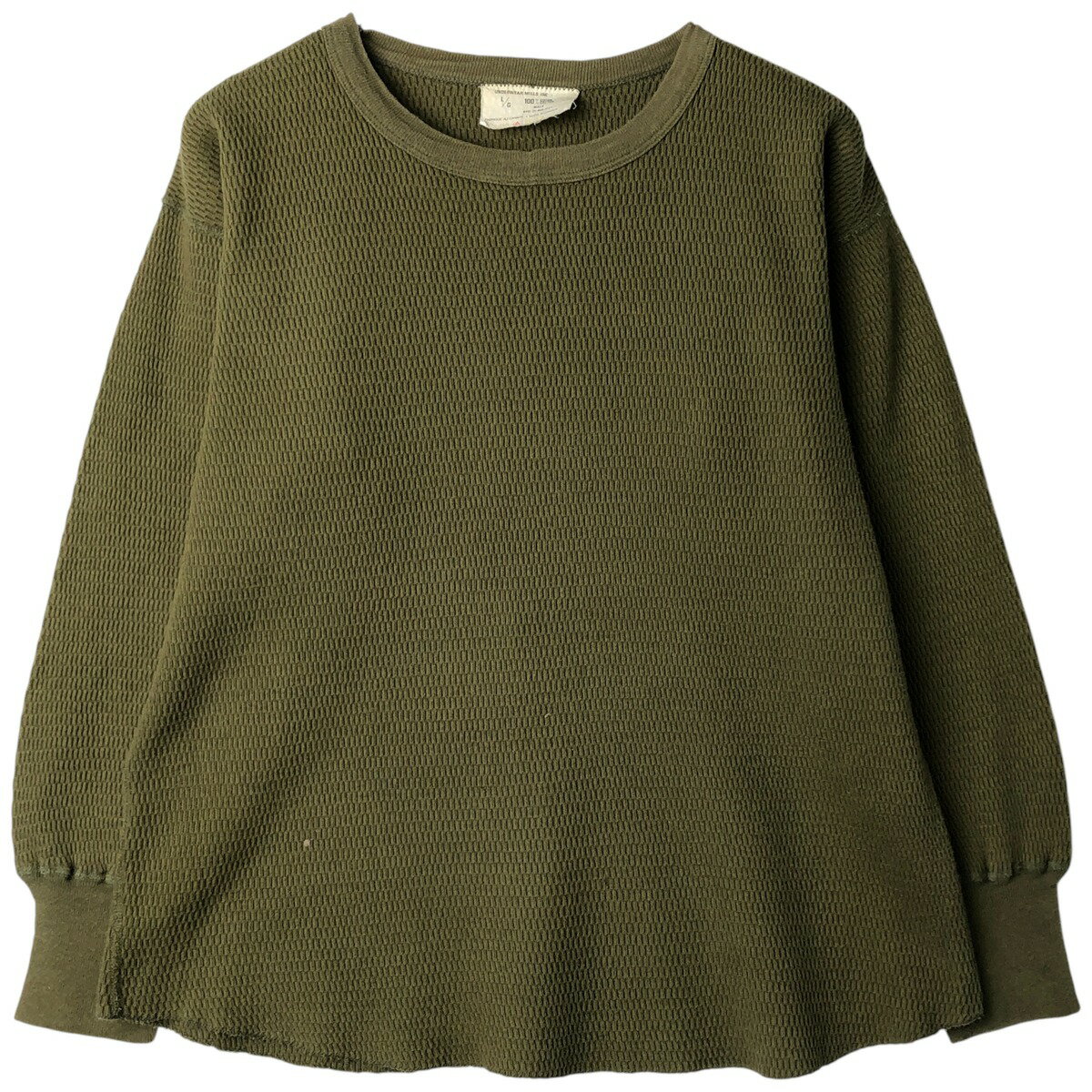 樂天商城 - 古着 UNDERWEAR MILLS INC. サーマルロンT ハニカム メンズL相当 /eaa616157 【中古】 【260227】 カーキ系 春夏秋