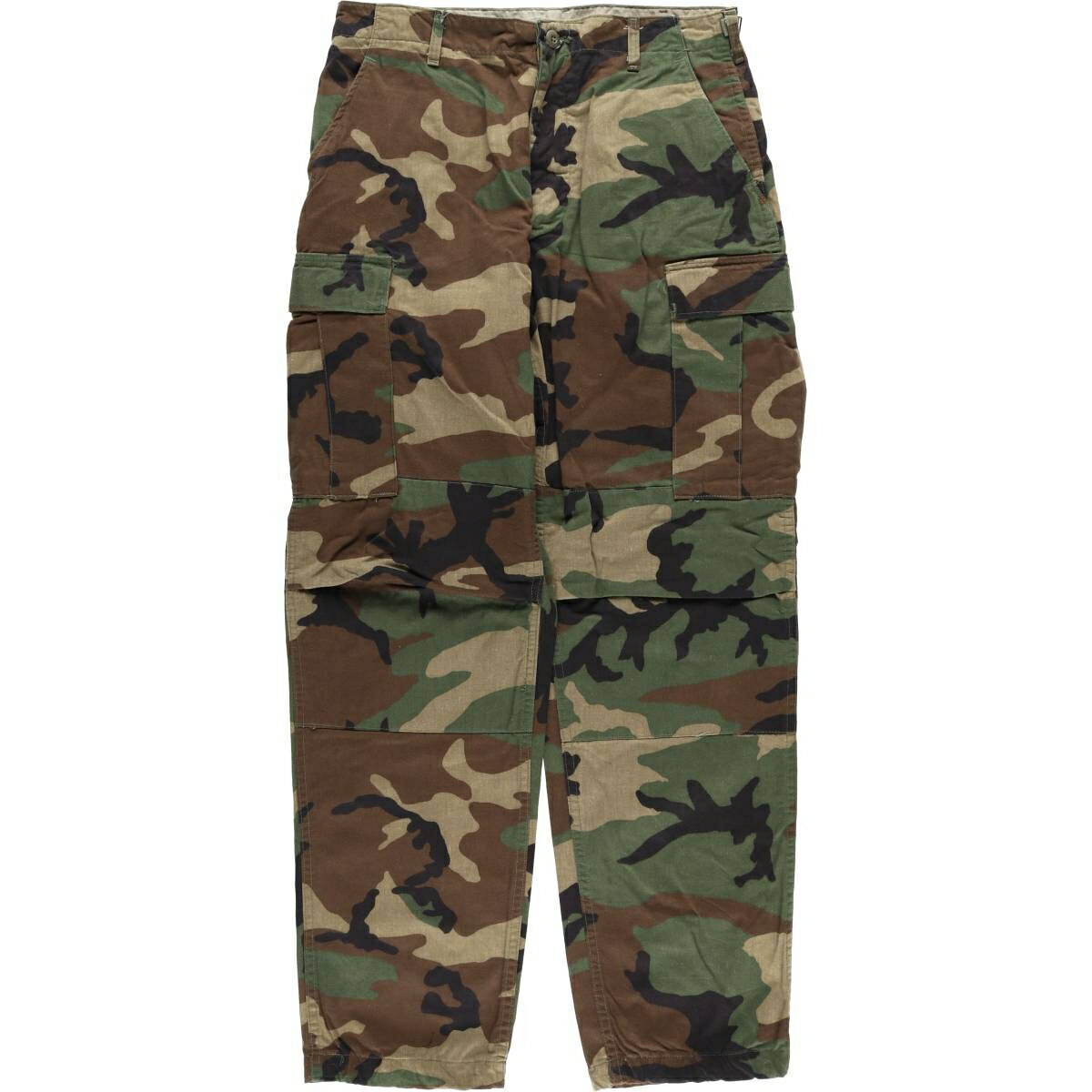 古着 80'S 米軍実品 迷彩柄 ウッドランドカモ ミリタリー カーゴパンツ コンバットパンツ USA製 MEDIUM-LONG メンズw33相当 /eaa616346 【中古】 【260228】 【SS2606_10】